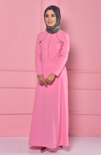 Sugar Pink Hijab Dress 4418-07