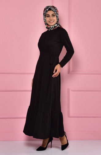 Black Hijab Dress 4133-03