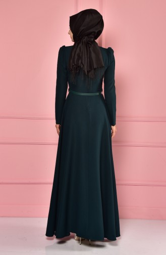 Emerald Green Hijab Dress 7137-05