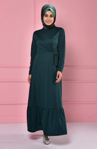Emerald Green Hijab Dress 4133-05
