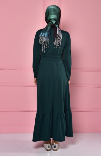 Emerald Green Hijab Dress 4133-05