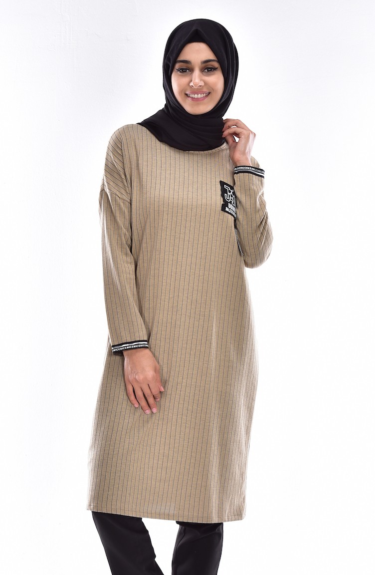Bebe yarasa kol çizgili tunik modeli Bebe yarasa kol çizgili tunik modeli
