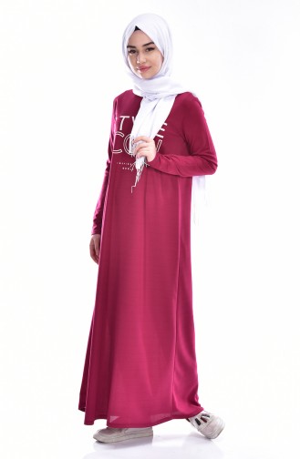 Fuchsia Hijab Dress 2118-04
