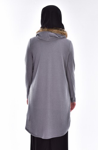 Pull a Fourrure et Capuche 15300-03 Gris 15300-03