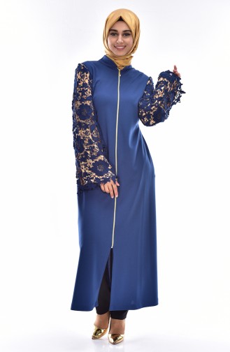 Ruched Detail Abaya 2025-04 Indigo 2025-04