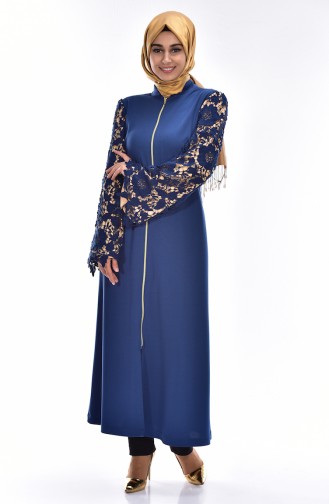 Ruched Detail Abaya 2025-04 Indigo 2025-04