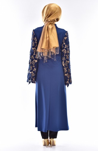 Ruched Detail Abaya 2025-04 Indigo 2025-04