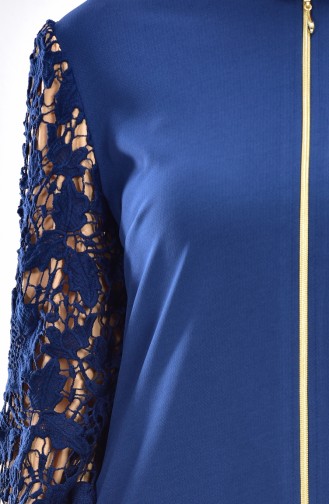 Ruched Detail Abaya 2025-04 Indigo 2025-04