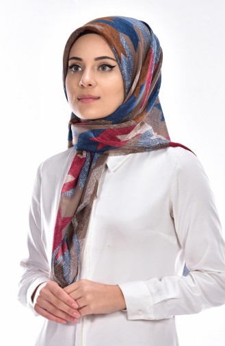 Patterned Cotton Shawl 50355-05 Brown 05