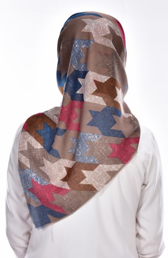 Patterned Cotton Shawl 50355-05 Brown 05