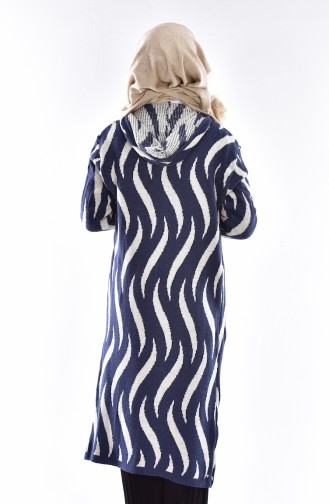 Fermuarlı Triko Hırka 6030-07 Lacivert