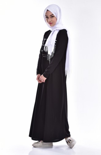 Black Hijab Dress 2118-01