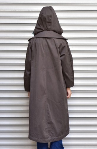 Kapüşonlu Fermuarlı Parka 41007-01 Gri