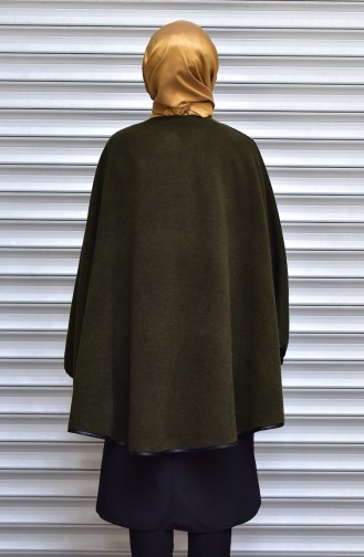 Poncho mit Reißverschluss 0085-03 Khaki Grün 0085-03