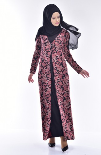 Jakarlı Kaftan Takım 7140-03 Kiremit