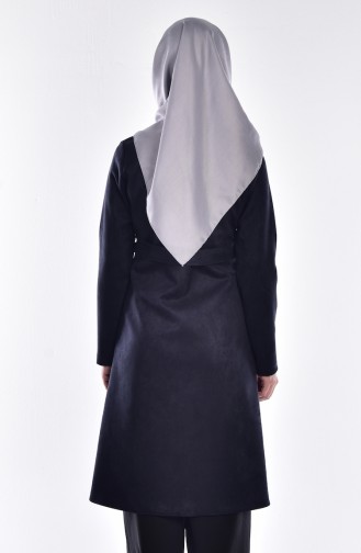 Fermuarlı Süet Kap 8102-05 Lacivert
