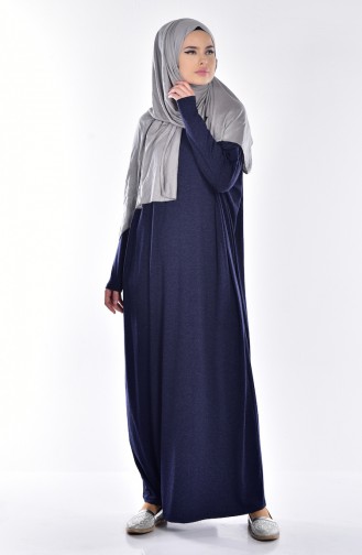 Navy Blue Hijab Dress 18151-05