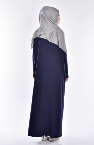 Navy Blue Hijab Dress 18151-05