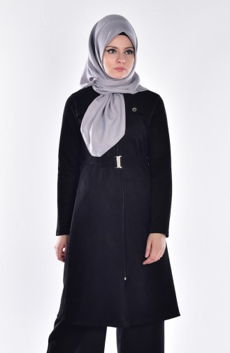 Fermuarlı Süet Kap 8102-04 Siyah