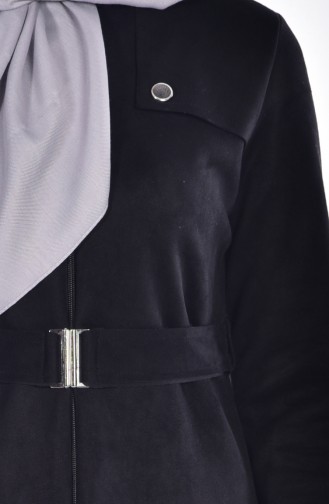 Fermuarlı Süet Kap 8102-04 Siyah