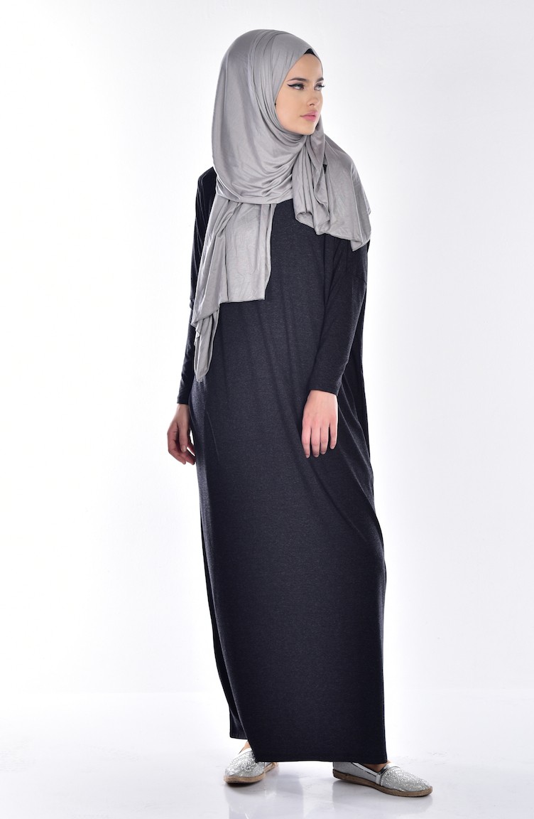 Siyah Yarasa Kol Elbise 038 1733 Allday