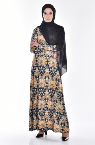 Yellow Hijab Dress 17350-03