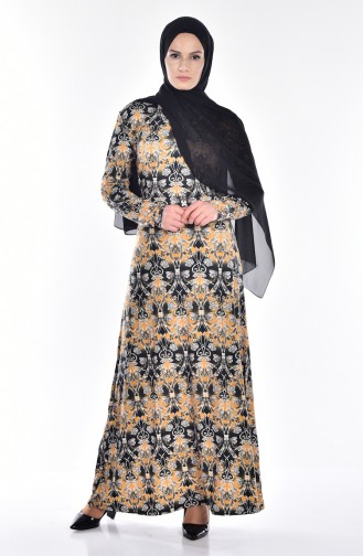 Yellow Hijab Dress 17350-03