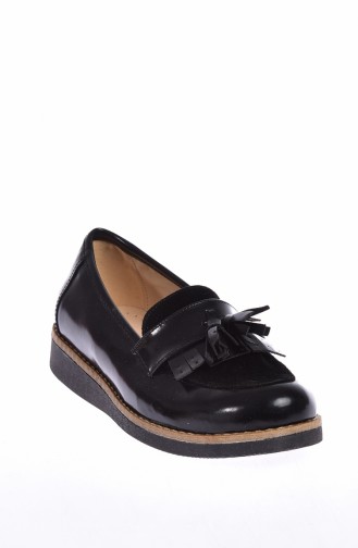 Tasseled Kid`s Shoes 50067-03 Rugan Black 50067-03