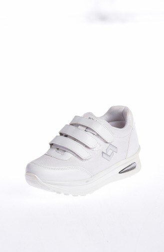 Cırtlı Çocuk Spor Ayakkabı 50136-02 Beyaz