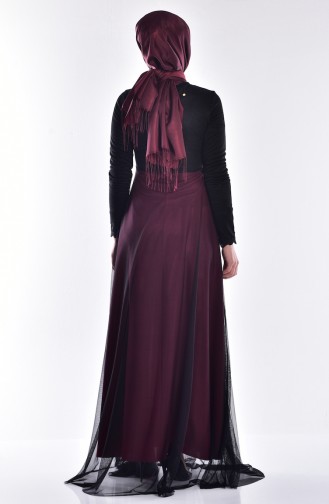 Fuchsia Hijab Evening Dress 2108-01
