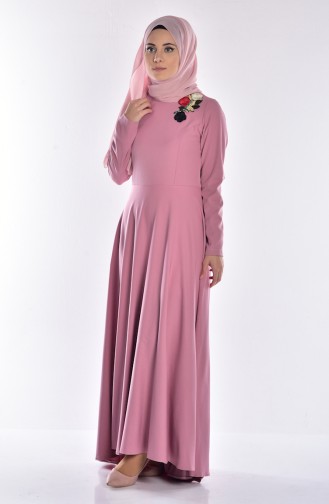 Dusty Rose Hijab Dress 4191-04