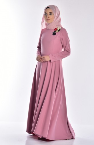Dusty Rose Hijab Dress 4191-04