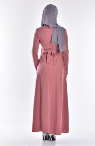 Beige-Rose Hijab Kleider 5071-07