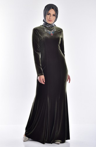 Khaki Hijab Dress 5002-03