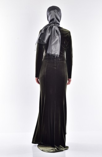Khaki Hijab Dress 5002-03