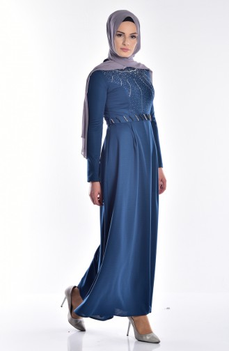 Indigo Hijab Dress 5071-03