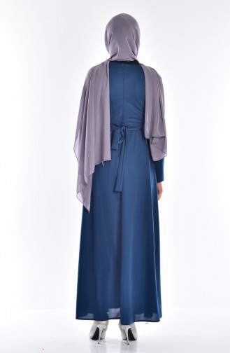 Indigo Hijab Dress 5071-03