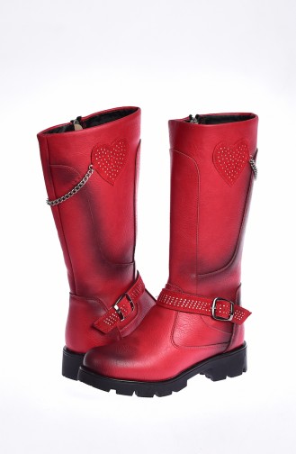 Kid`s Rainboots with Hearts 50129-02 Red 50129-02