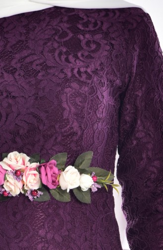 Lacing Covered Dress 1053-07 Dark Purple 1053-07
