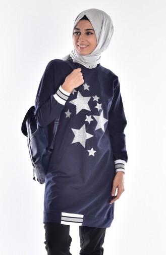 Sports Tunic with Print 3225-05 Navy Blue 3225-05