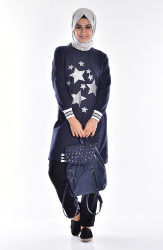 Sports Tunic with Print 3225-05 Navy Blue 3225-05