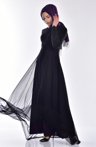 Lila Hijab-Abendkleider 2108-03