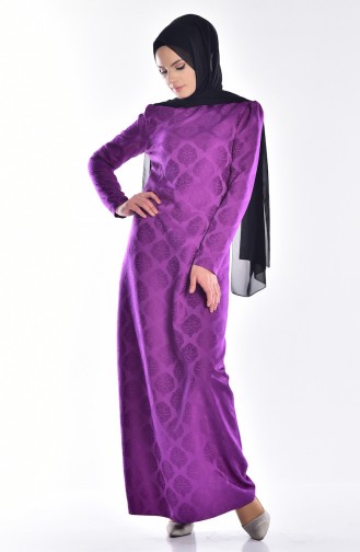 Purple Hijab Dress 2842-08