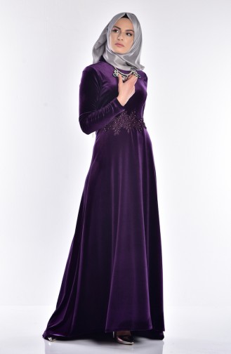 Purple Hijab Dress 5001-04