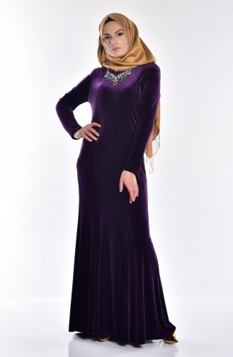 Purple Hijab Dress 5002-05