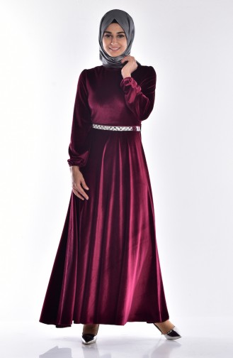 Robe Velours Detaillé de Pierre 81470-03 Plum 81470-03