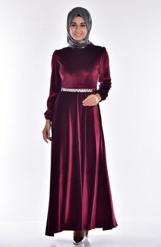 Robe Velours Detaillé de Pierre 81470-03 Plum 81470-03