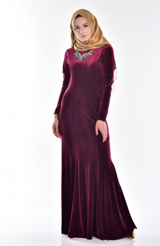 Plum Hijab Dress 5002-04