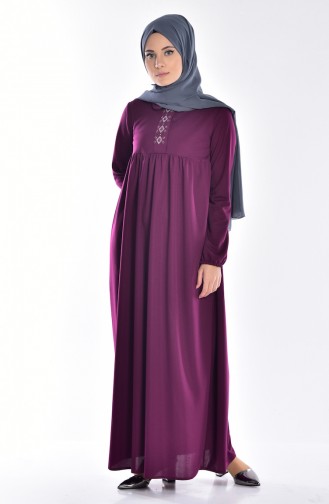 Plum Hijab Dress 6122-02