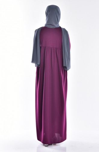 Plum Hijab Dress 6122-02